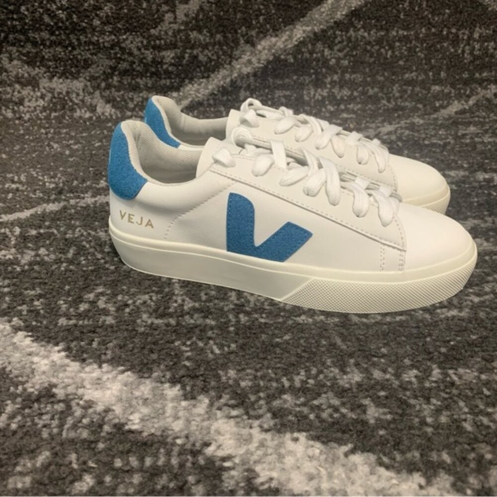 Veja Campo Chrome Free Leather White Paros Suede Women’s Size 6
